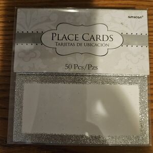 Silver Glitter Placecards For Weddings, Showers, Parties, Etc